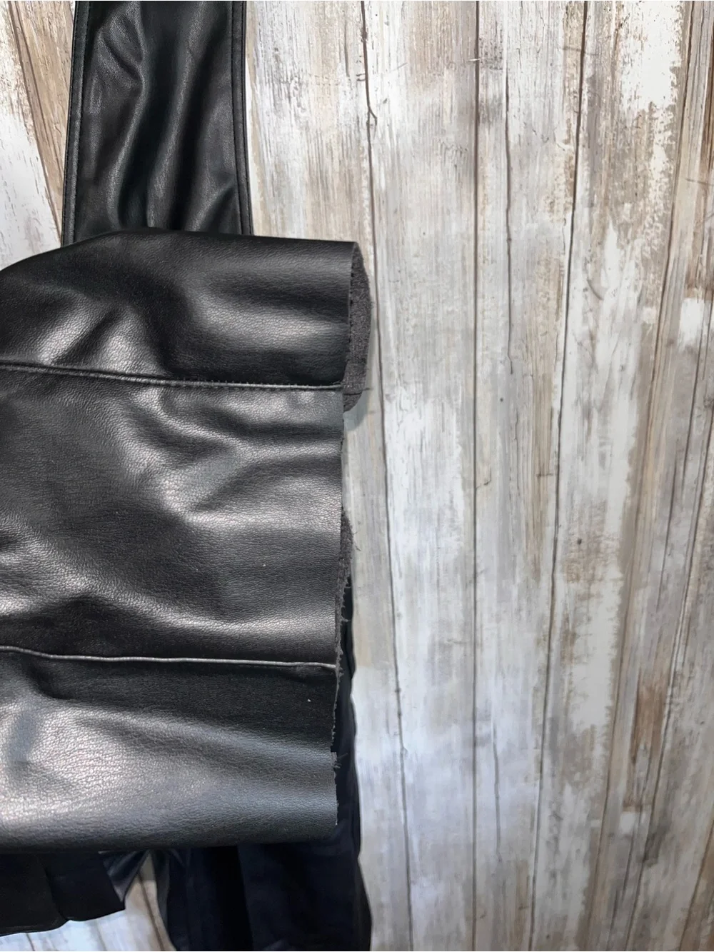 Zara Black Faux Leather Suspender Overall Pants Wide Leg XS NWT